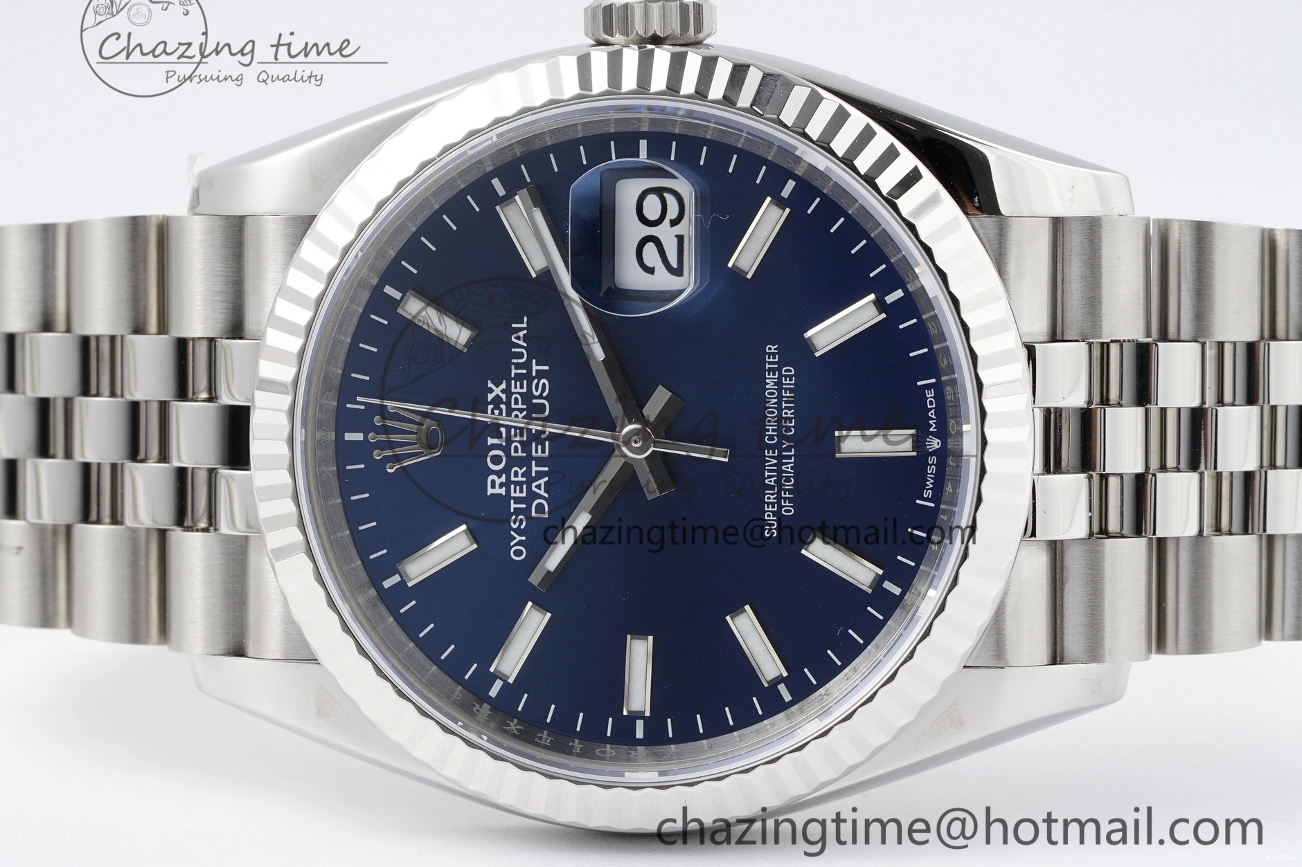 MiroTime 0512 BestValue DateJust 36 SS 116234 VSF 1:1 Best Edition 904L Steel Blue Stick Dial on Jubilee Bracelet VS 2091